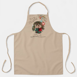 Familienname Kinder Beige Frohe Weihnachten Foto Schürze