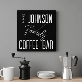 Familienname Küche Schwarz-weiße Uhr