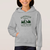 Familienname Lake House Forest Green Silhouette Hoodie (Vorderseite)