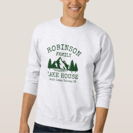 Familienname Lake House Forest Green Silhouette Sweatshirt