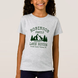 Familienname Lake House Forest Green Silhouette T-Shirt