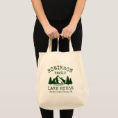 Familienname Lake House Forest Green Silhouette Tragetasche (Vorderseite (Produkt))