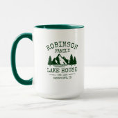 Familienname Lake House Forest Green Trees Big Tasse (Links)