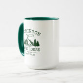 Familienname Lake House Forest Green Trees Big Tasse (Vorderseite Links)