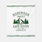 Familienname Lake House Forest Green Trees Fleecedecke (Vorderseite)