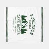 Familienname Lake House Forest Green Trees Fleecedecke (Vorderseite (Horizontal))