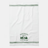Familienname Lake House Forest Green Trees Geschirrtuch (Vertikal)