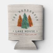 Familienname Lake House Pine Trewood Personalisier Dosenkühler (Rückseite)