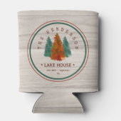 Familienname Lake House Pine Trewood Personalisier Dosenkühler (Rückseite)