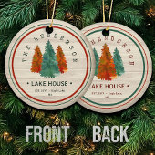 Familienname Lake House Pine Trewood Personalisier Keramik Ornament