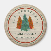 Familienname Lake House Pine Trewood Personalisier Magnet (Vorne)