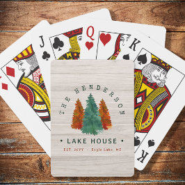 Familienname Lake House Pine Trewood Personalisier Spielkarten