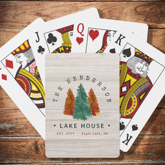 Familienname Lake House Pine Trewood Personalisier Spielkarten