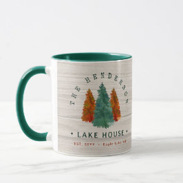 Familienname Lake House Pine Trewood Personalisier Tasse