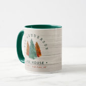 Familienname Lake House Pine Trewood Personalisier Tasse (Vorderseite Links)