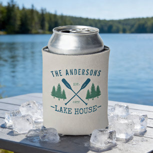 Familienname Lake House Rustikale Oars Pine Trees Dosenkühler