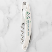 Familienname Lake House Rustikale Oars Pine Trees Kellnermesser (Vorderseite)