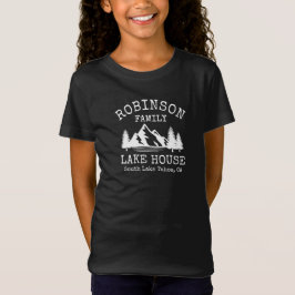 Familienname Lake House Rustikale weiße Silhouette T-Shirt