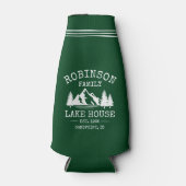 Familienname Lake House Trees Forest Green Flaschenkühler (Vorderseite)