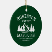 Familienname Lake House Trees Forest Green Keramik Ornament (Rechts)