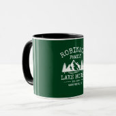 Familienname Lake House Trees Forest Green Two Ton Tasse (Vorderseite Links)