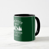 Familienname Lake House Trees Forest Green Two Ton Tasse (VorderseiteRechts)
