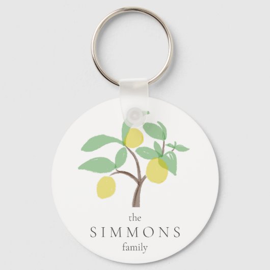 Familienname Lemon Obstbaum Name Schlüsselanhänger (Vorderseite)