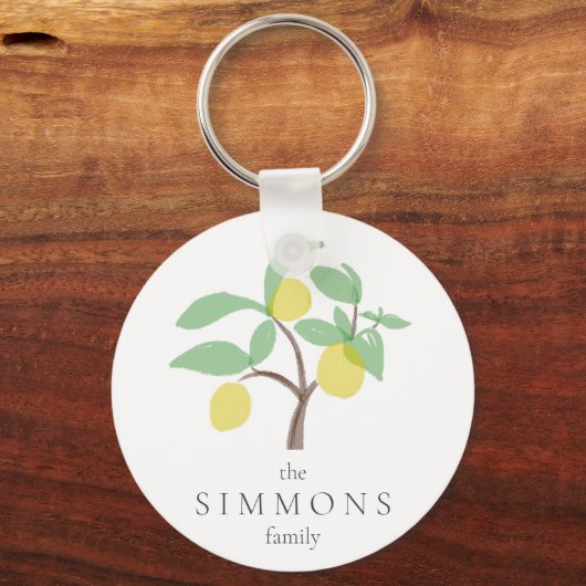 Familienname Lemon Obstbaum Name Schlüsselanhänger (Vorderseite)
