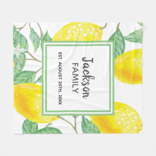 Familienname Lemons Fleecedecke (Vorderseite (Horizontal))