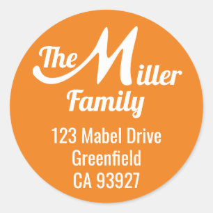 Familienname Letter M Runder Aufkleber