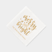 Familienname "Merry and Bright Typography" Servietten Mit Folie (Rechts)