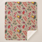 Familienname Merry Christmas Pattern Sherpadecke (Vorderseite)