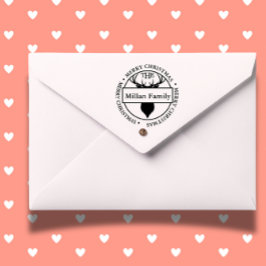 Familienname Merry Christmas Rentier Thema Permastempel