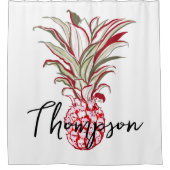 Familienname mit niedlicher Schrift Anziehender An Duschvorhang (Vorderseite)