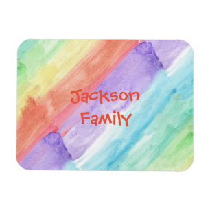 Familienname mit Wasserfarbmuster Magnet