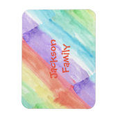 Familienname mit Wasserfarbmuster Magnet (Vertikal)