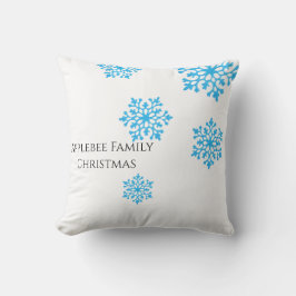 Familienname Moderne glitzernde blaue fallende Sch Kissen