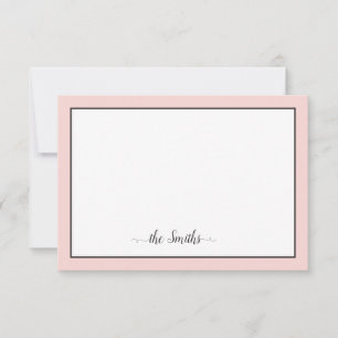 Familienname Moderne Kalligrafie Chic Polka Dot Pi Mitteilungskarte