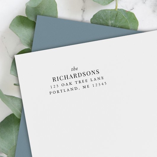 Familienname Moderne klassische Rücksendeadresse Permastempel