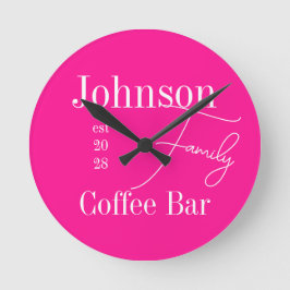 Familienname Moderne Typografie Runde Wanduhr