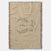 Familienname Monogramm personalisiert rustikal Decke (Vorderseite Vertikal)