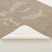 Familienname Monogramm personalisierter rustikaler Sherpadecke (3/4)