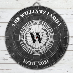Familienname Monogramm Vintage Wappen Dartscheibe