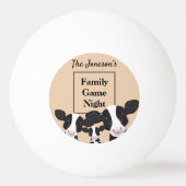 Familienname Nachtname Schwarz-weiße Kühe Tischtennisball (Vorderseite)