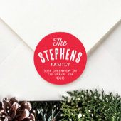 Familienname niedliche Rücksendeadresse Runder Aufkleber