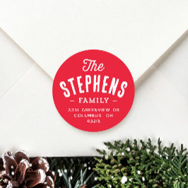 Familienname niedliche Rücksendeadresse Runder Aufkleber