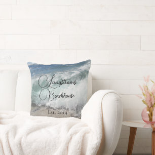 Familienname Ocean Waves Throw Kissen