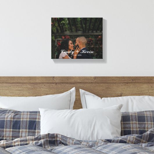 Familienname oder Hochzeitstermin Leinwanddruck (Insitu (Schlafzimmer))