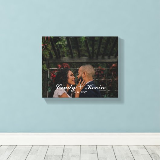 Familienname oder Hochzeitstermin Leinwanddruck (Insitu (Holzboden))