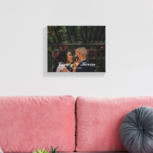 Familienname oder Hochzeitstermin Leinwanddruck (Insitu (Wohnzimmer))